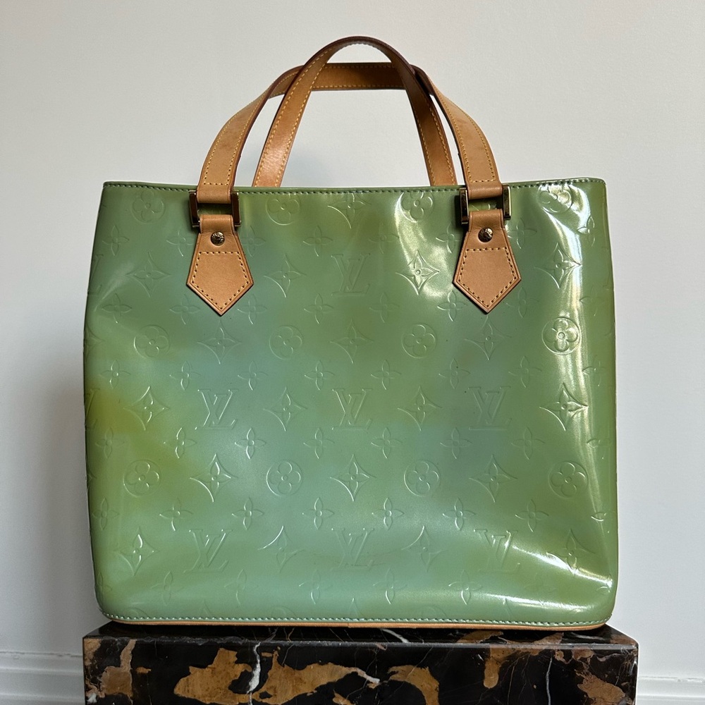 Louis Vuitton Vintage Green Vernis Tote